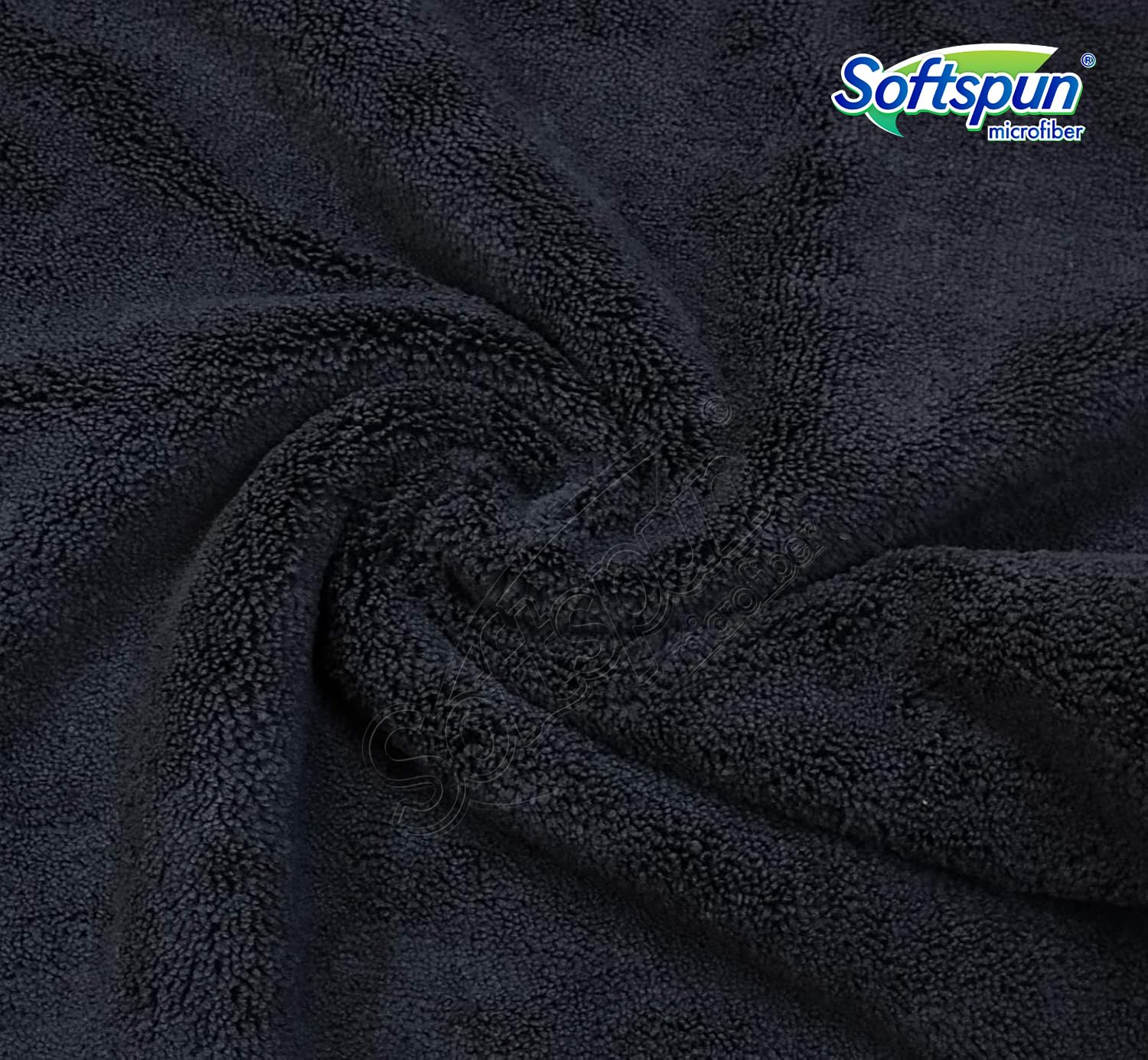 Softspun Microfiber High Loop Cleaning Cloths Towel 600 Gsm | Highly Absorbent, Lint & Streak Free, Multi-Purpose Wash Cloth For Kitchen, Window, Silverware - Pack Of 5 (Black)