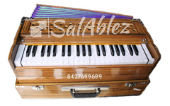 Folding Harmonium With Coupler Free Padded Carry Bag - 7 Bellow, 42 Keys, 3 Reeds (Bass + Male+ Female), 3 1/2 Octaves, Instant Response Keyboard – No Lag Time