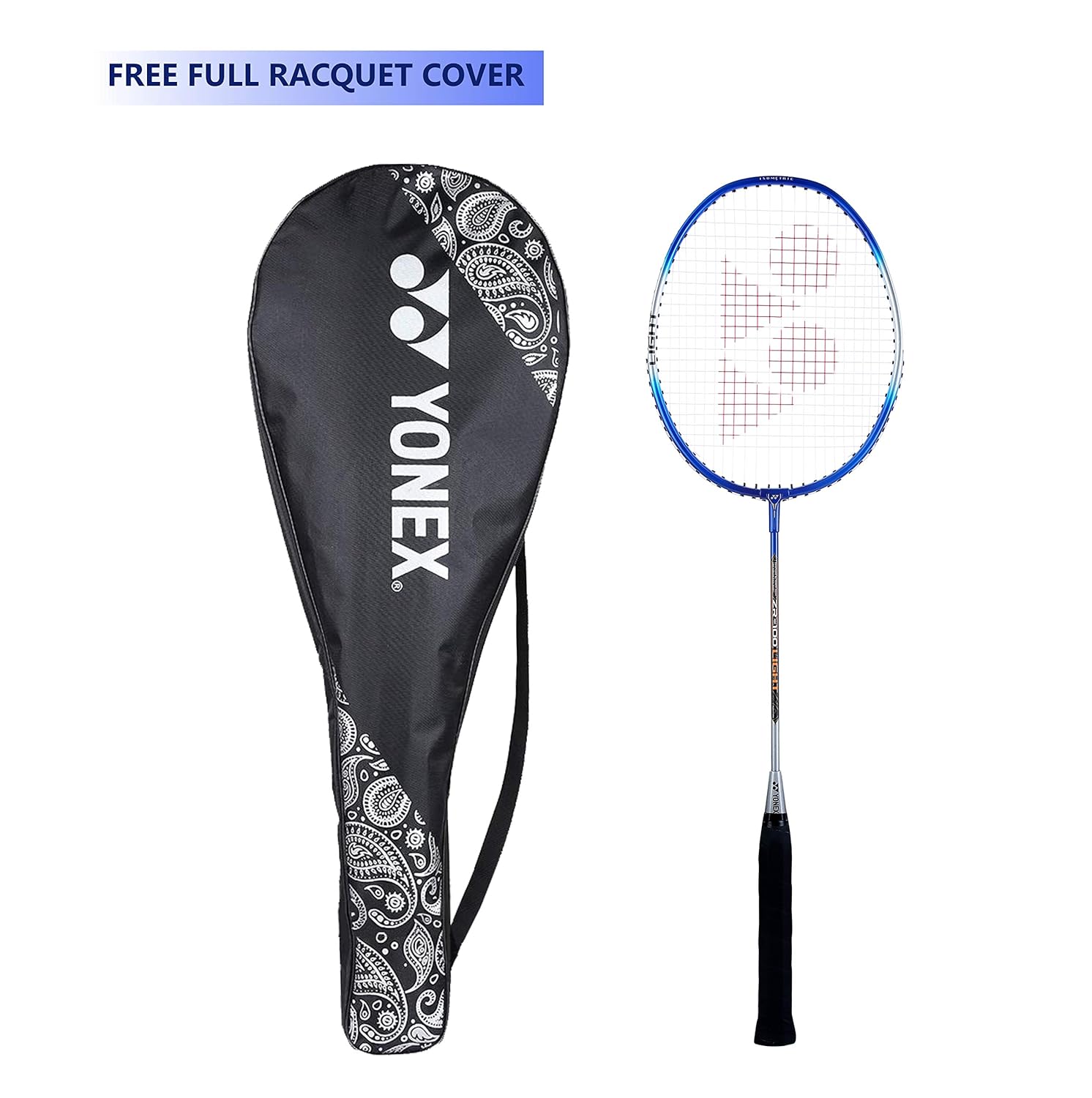 Yonex ZR 100 LIGHT Aluminium Badminton Racquet With Full Cover, Set Of 2 | Colour - Red + Blue, Grip Size - G4  (3.5 inches)