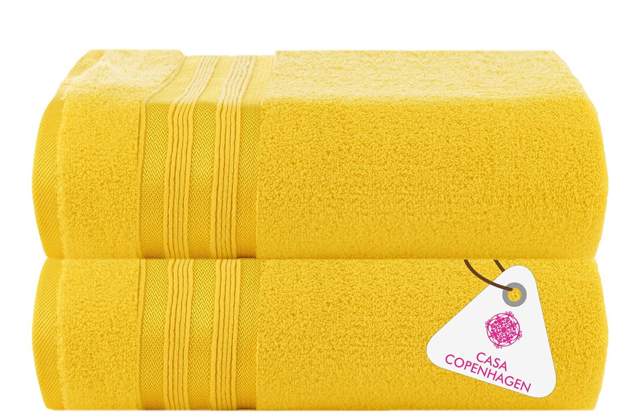 Casa Copenhagen Egyptian Cotton Exotic Hand Towel 400 Gsm (Zt Butter Yellow)- 2 Pcs