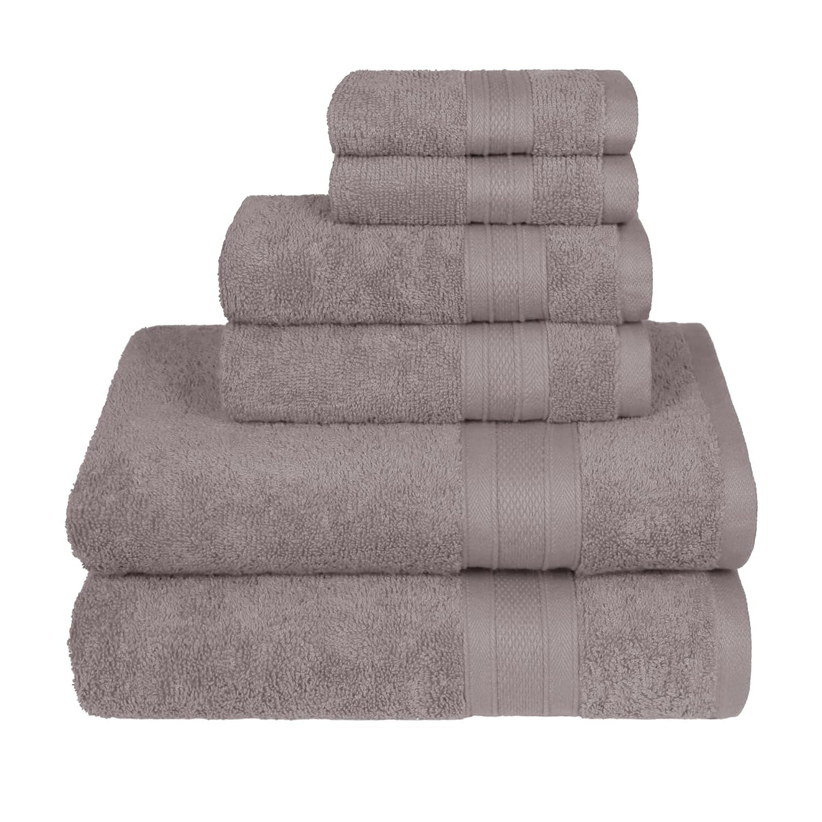 Trident Soft Comfort Air Rich Bath Towels 500 Gsm | 100% Cotton Towel, Super Soft, Highly Absorbent, 6 Pieces (Charcoal)