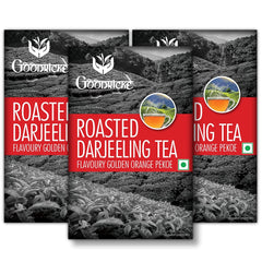 Goodricke Roasted Darjeeling Tea Pack Of 3 X 100gm, 3.5 Ounce Each - Flavoury Golden Orange Pekoe | Premium Black Loose Leaves Tea With Rich Taste & Flavor - 100% Pure & Original Long Leaf Chai