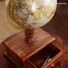 Rotating World Globe 8 Inch With Drawer Stand For Show Pieces, Office Decor, Study Table Decor, Birthday, Party Gifts & Anniversary, For Students Learning, Pack Of 1