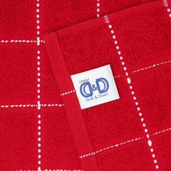 Trident 100% Cotton Luxury Hand Towels 400 Gsm | Super Soft, Easy Care- Everyday, Swim, Pool, Yoga, Travel- Sweet Red (Pack Of 2)