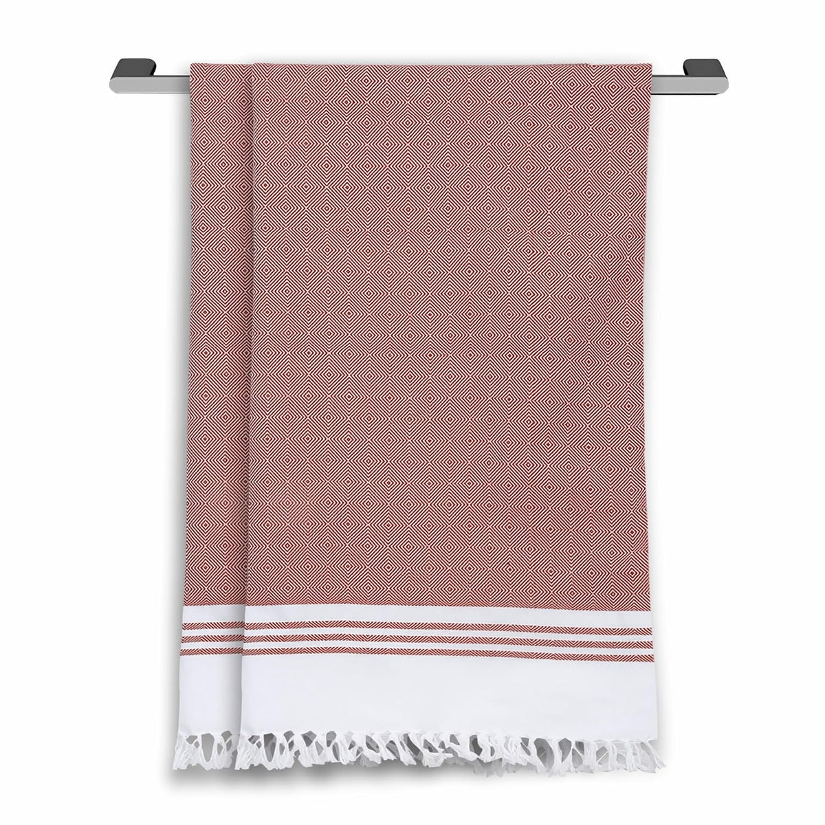 Ecosense Premium Large Cotton Non-Terry Bath Towels 600 Gsm | Soft Absorbent & Comfortable Bath Towels Large Size | Quick Dry Gym, Travel - Maroon (Pack Of 2)
