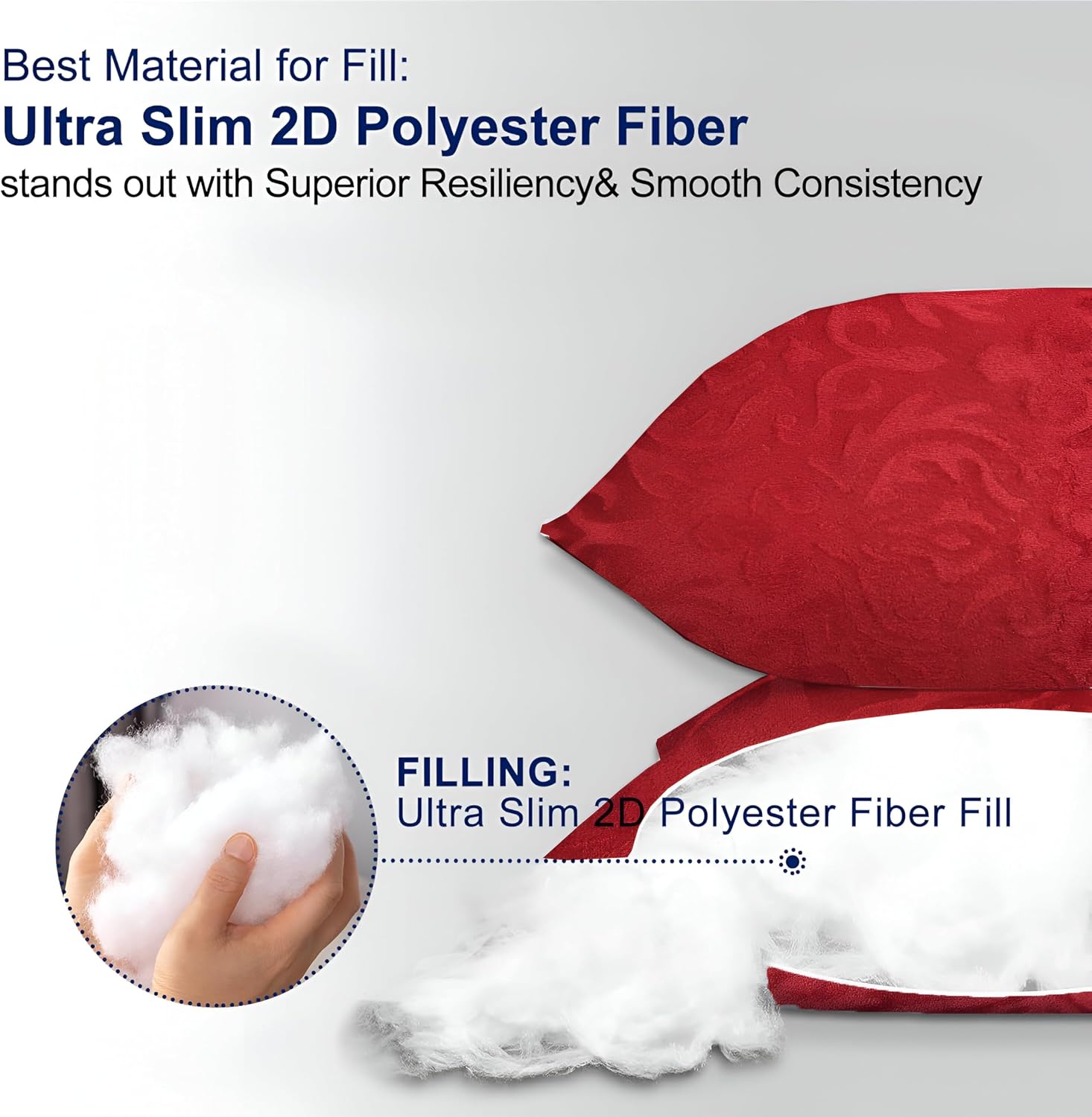 Microfiber Square Pillow Cushion For Sofa & Bed, Maroon - 12 X 12 Inch | Soft, Fluffy For Comfort & Back Support | Breathable, Washable | Premium Velvet Outer Cover With Zip - Set Of 2