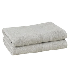 Fresh From Loom Luxury Edition Egyptian 100% Pure Cotton Bath Towel 1200 Gsm | High Water Heavy Soft Dual Stitched Bath Towel (Light Grey) - 2 Pcs