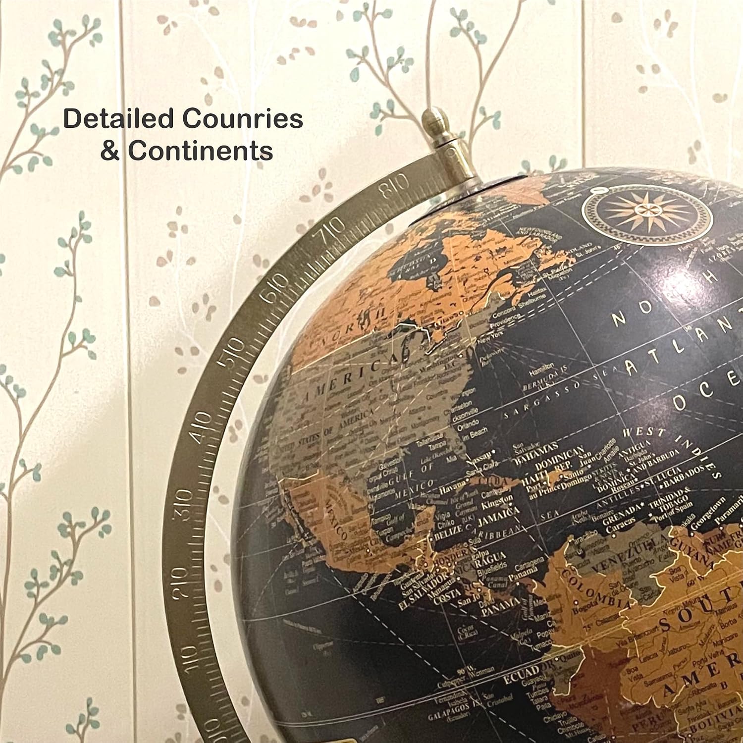 Antique World Map With Countries & Continent Globe For Home Decor, Gift Show -Piece, Decoration, Office Table (Dia - 12 Inch, Big Globe, Political Map) Pack Of 1