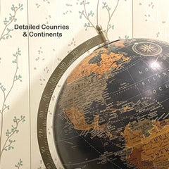 Antique World Map With Countries & Continent Globe For Home Decor, Gift Show -Piece, Decoration, Office Table (Dia - 12 Inch, Big Globe, Political Map) Pack Of 1