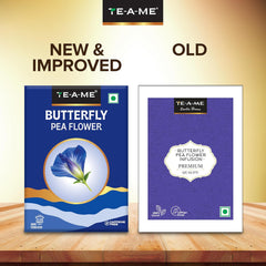 TE-A-ME Butterfly Pea Flower Tea - 40gm, 1.4 Ounce | Ayurvedic Shankhpushpi Flower - Helps Relieve Stress | Caffeine Free, Biodegradable