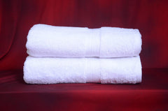 Trella 100% Cotton Large Cotton Bath Towel 500 Gsm (White) -2 Piece