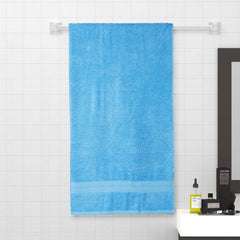 Spaces 100% Cotton Bath Towel 500 Gsm | High Absorbency Easy Care Soft Feel Cotton Bath Towels (Light Blue)