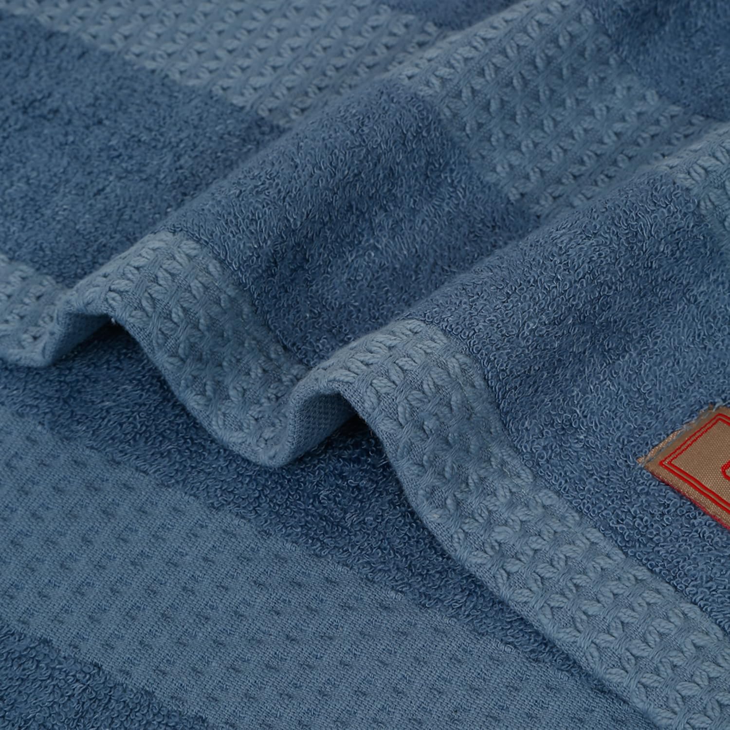 Mulberry Living Bamboo Bliss Bath Towel 1200 Gsm | Ultra-Soft, Eco-Friendly, Quick Dry & Highly Absorbent Bath Towel (Denim Blue & Coral Peach) - 2 Pcs