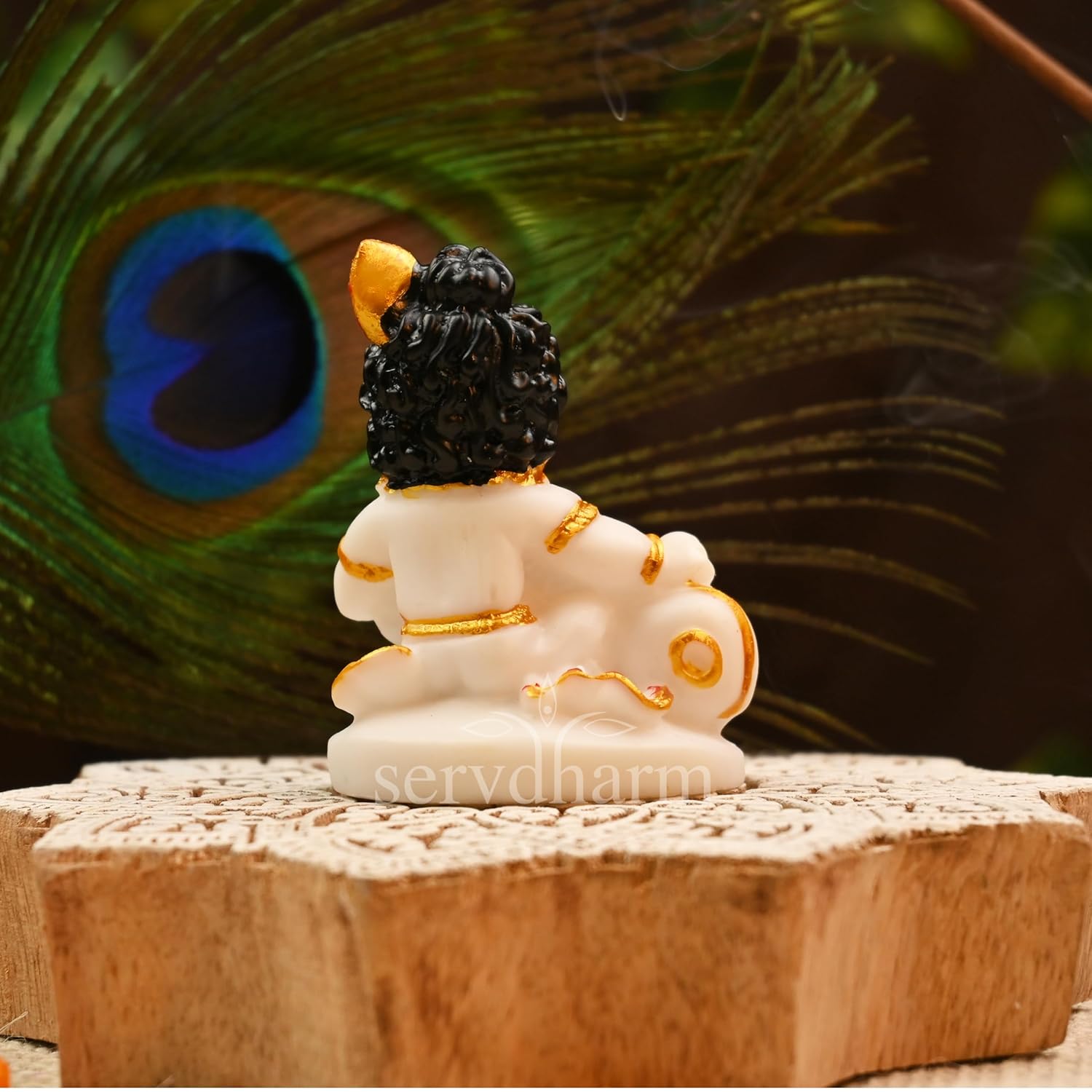 Baby Krishna Bal Gopal Murti, Decorative Showpiece, God Idol, Resin, White Idol, Beautiful Design, Handcrafted By Indian Artisans, All Occasions, Best Gift Option, Festivals Statue