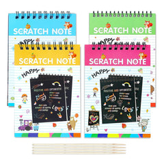Scratch Notepad For Kids, Theme C1 With Magical Rainbow Color Sheets | Pack Of 4