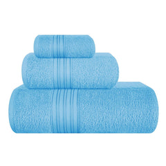 Boutiquo 100% Cotton Bath, Hand & Face Towel 900 Gsm | Eco-Friendly Towels For Men & Women, Ultra Soft & Highly Absorbent - Sky Blue (Pack Of 3)
