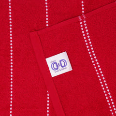 Trident 100% Cotton Luxury Bath Towels 500 Gsm | Sanitized Finish, Quick Dry, Travel Friendly Bath Towel - Sweet Red (Pack Of 2)