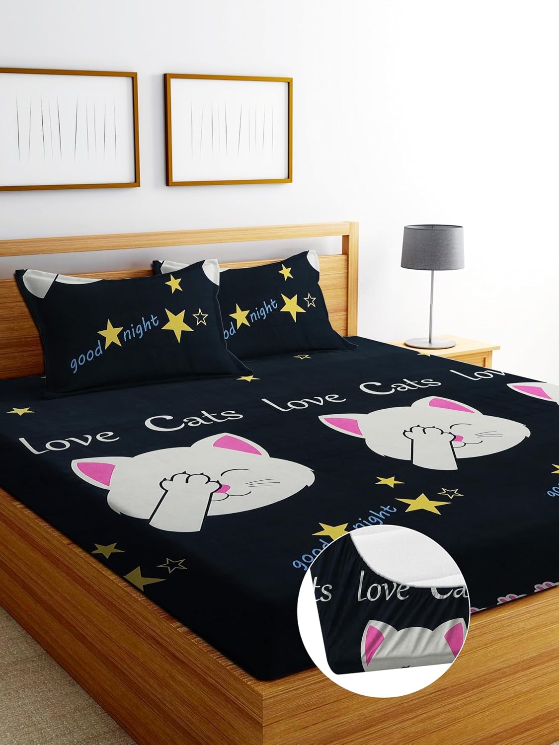 1 Bedsheet King Size With 2 Pillow Covers - 72 X 78 Inches, Black | Soft & Durable Bedding For Bedroom - Lightweight Perfect For All Seasons