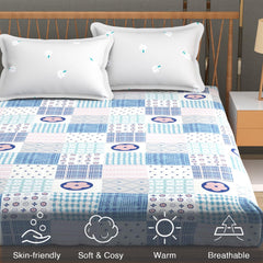 Printed King Size Bedsheet With 2 Pillow Cover - 108 X 108 Inches, Multicolor | Double Bed Breathable & Wrinkle Free | All-Season Comfort Bedsheet