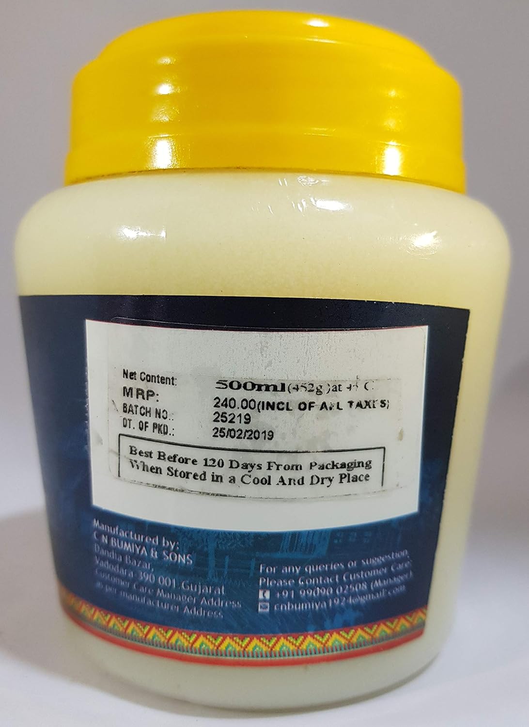 Pure Desi Ghee By Cn Bumiya | High In Nutritious & Healthy Pure Desi Ghee Perfect For Daily Use | (500ml) 16.9 Ounce | Jar Pack