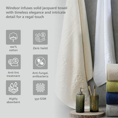 Maspar 100% Cotton Windsor Hand Towel 400 Gsm (Beige) - Set Of 2