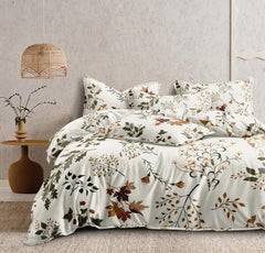 Double Bedsheet For King Size With 2 Matching Pillow Covers - 108 X 108 Inches, White | Glace Cotton Printed Bedsheet Lightweight, Soft & Smooth - Ideal For Home, Guest House