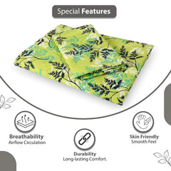 100% Cotton Double Bedsheet With 2 Pillow Cover - 87 X 100 Inches, Light Green | Lightweight, Soft, Skin Friendly - Durable Bedsheets For Everyday Comfort