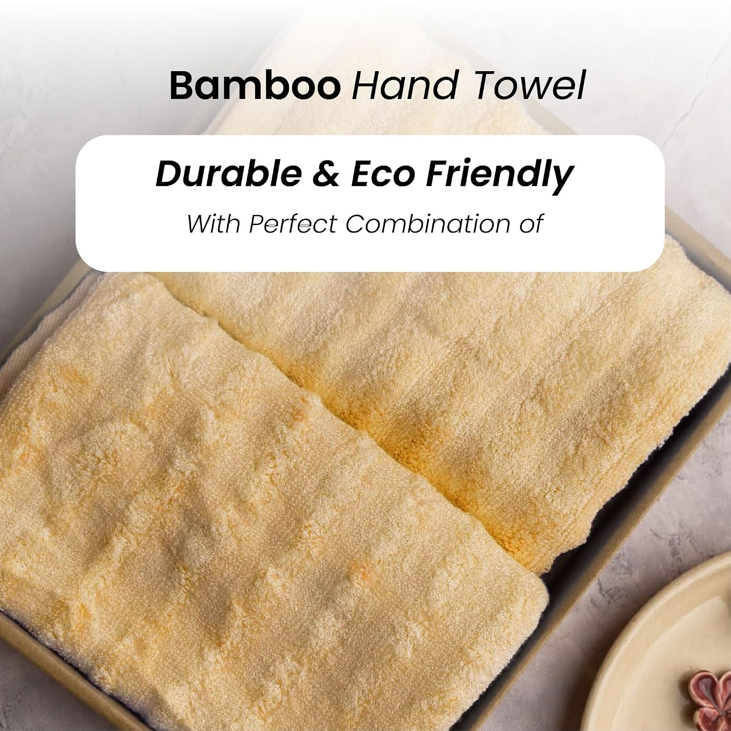 Mush Bamboo Hand Towels 600 Gsm | 100% Bamboo Gym Towel For Men & Women Workout Ultra Soft, Absorbent & Quick Dry Towel (Golden Brown)- Set Of 2