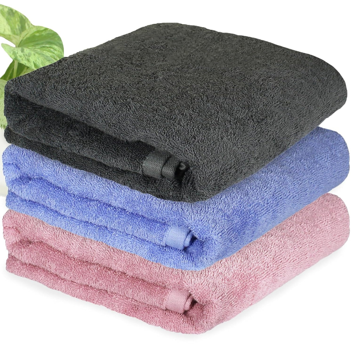 Heelium Bamboo Bath Towel Lightweight & Quick Drying | Ultra Absorbent Towe Pack Of 3 (Peach, Iris, Grey)