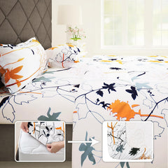 Bedsheet For Queen Size Bed With 2 Pillow Cover - 60 X 72 Inches, White | All Around Elastic Fitted Bedsheet - Perfect For Home Decor & Gifting