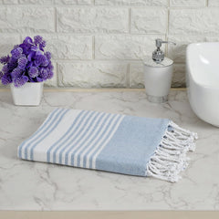 Dolce Casa 100% Cotton Turkish Fouta Towel 400 Gsm | Extra Large Full Size Cotton Bath Towel (Light Blue)