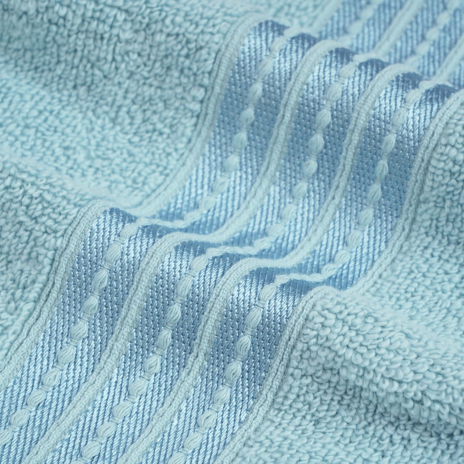 Micro Cotton Remy Basel Luxury Terry Cotton Bath Towel 550 Gsm | Super Comfortable 100% Long Staple Cotton Bath Towel (Sea Blue)