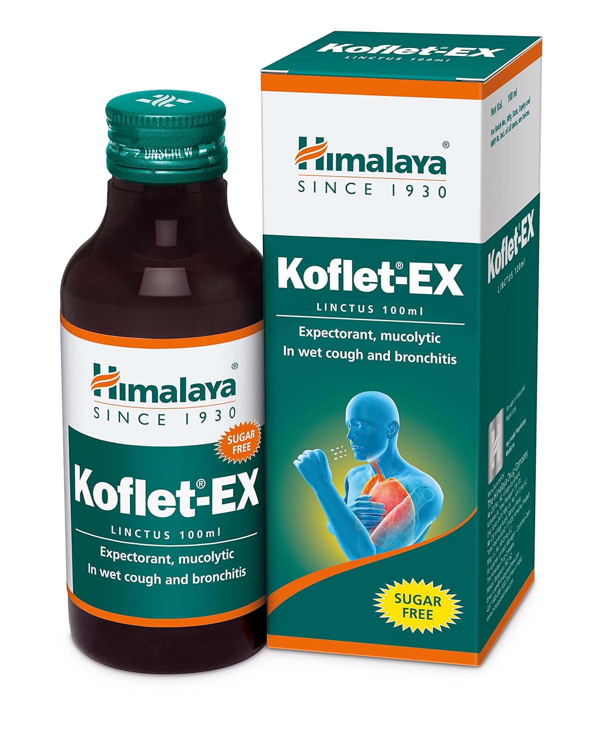 Himalaya Healthcare Koflet-Ex Linctus Sugar Free, It Can Help Alleviate Cough | 100ml (Pack Of 2)