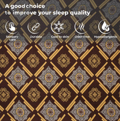 King Size Bedsheet With Two Pillow Cover (Size - 78 X 72 Inches, Dark Brown) | Elastic Fitted Floral Bedsheet | Best For Festival Gifting