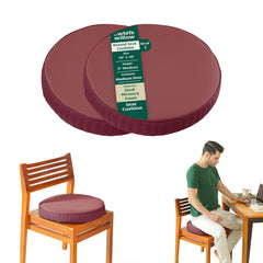 Round Chair Cushions For Sitting, Orthopedic Memory Foam Pillow, Berry - 16 L X 16 W X 3 H Inch | Seat Cushions For Office, Car, Home & Floor Cushion | Versatile Seat Pad - Pack Of 2