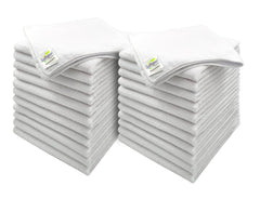 Softspun Microfiber Cleaning Cloths 2500 Gsm | Highly Absorbent, Lint & Streak Free, Multi -Purpose Wash Cloth For Kitchen, Car, Window, Stainless Steel (24 Pcs)- White