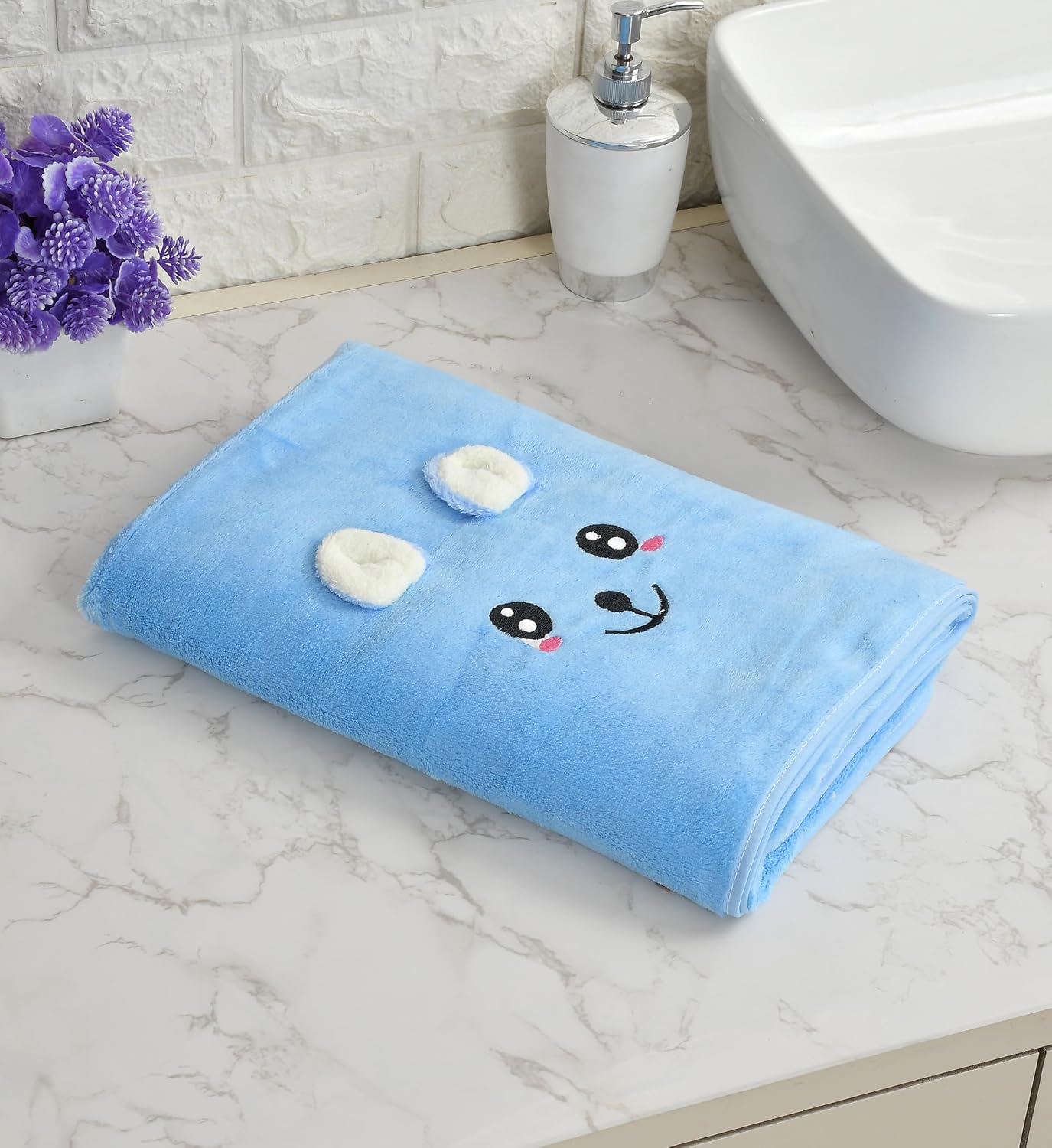 Hovent Microfiber Baby Bath Towel 400 Gsm | Large Size Super Absorbent Quality Baby Bath Towel (Sky Blue)