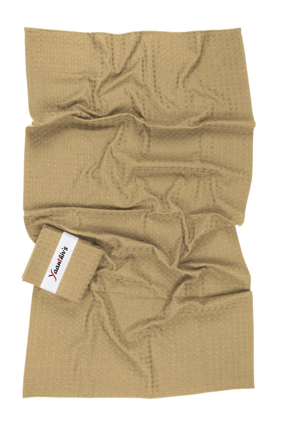 Yaanthiv'S Unisex Bath Towel Waffle Light Weight Quick Dry Towel For Bath, Travel, Gym, Beach, Pool, & Yoga 500 Gsm (Beige)