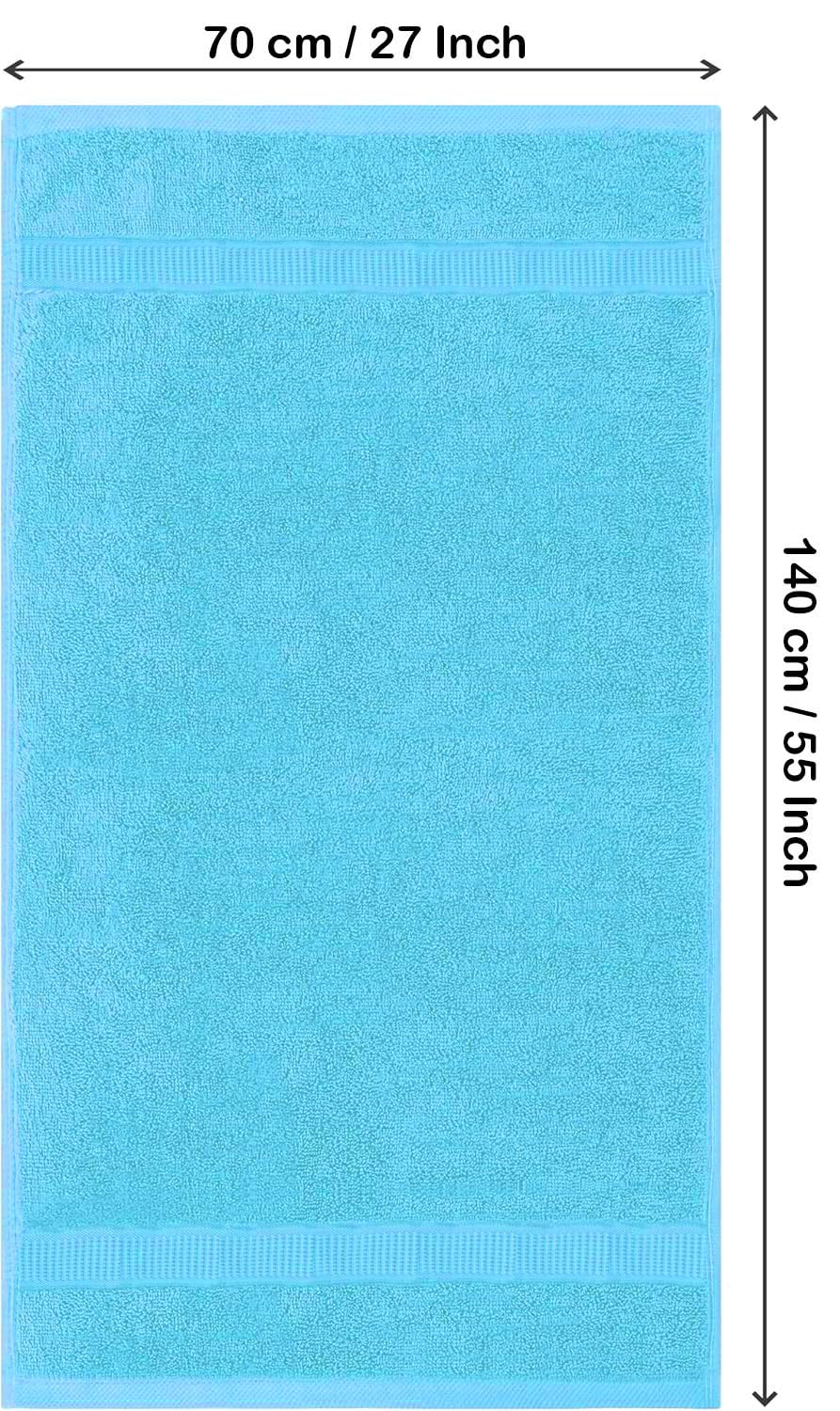 Rewop Microfiber Bath Towels 1200 Gsm | Large Size-Super Soft Coral Fleece Bathing Towel With Hook Quick Dry Super Absorbent-Bath Towel For Men & Women (Light Blue)- Pack Of 2