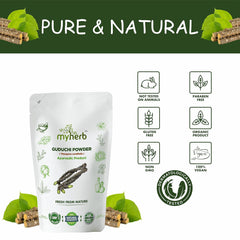 Myherb 100% Natural Organic Guduchi Powder, Giloy Powder Tinospora Cordifolia Ayurvedic Powder, Help To Increase Immunity For Men & Women | 227gm 0.5lbs