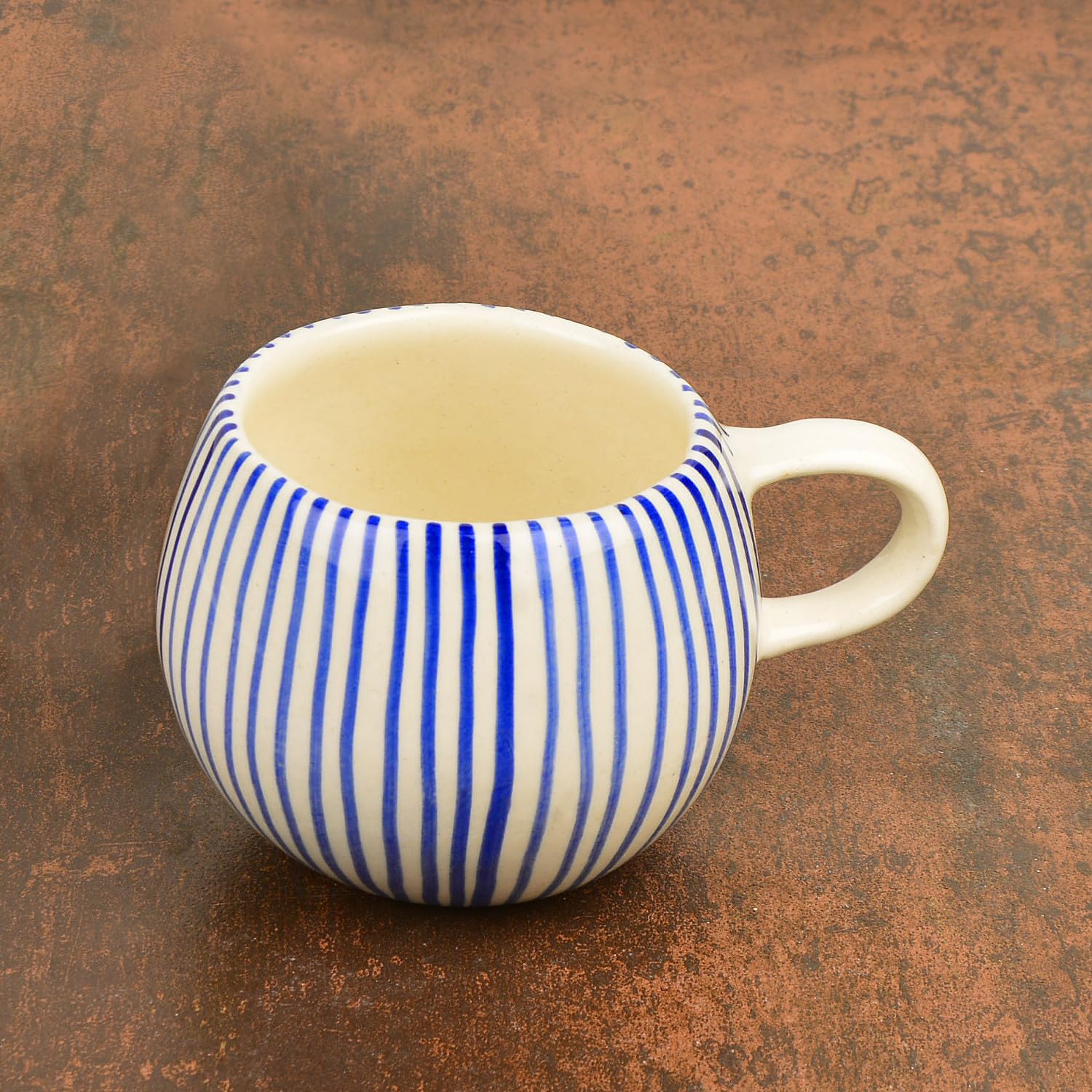 Handmade Ceramic Jumbo Coffee Mug 400ml - Blue, 1 Piece | Single Piece Milk Mug - Large Big Size Microwave Safe Tea Cup