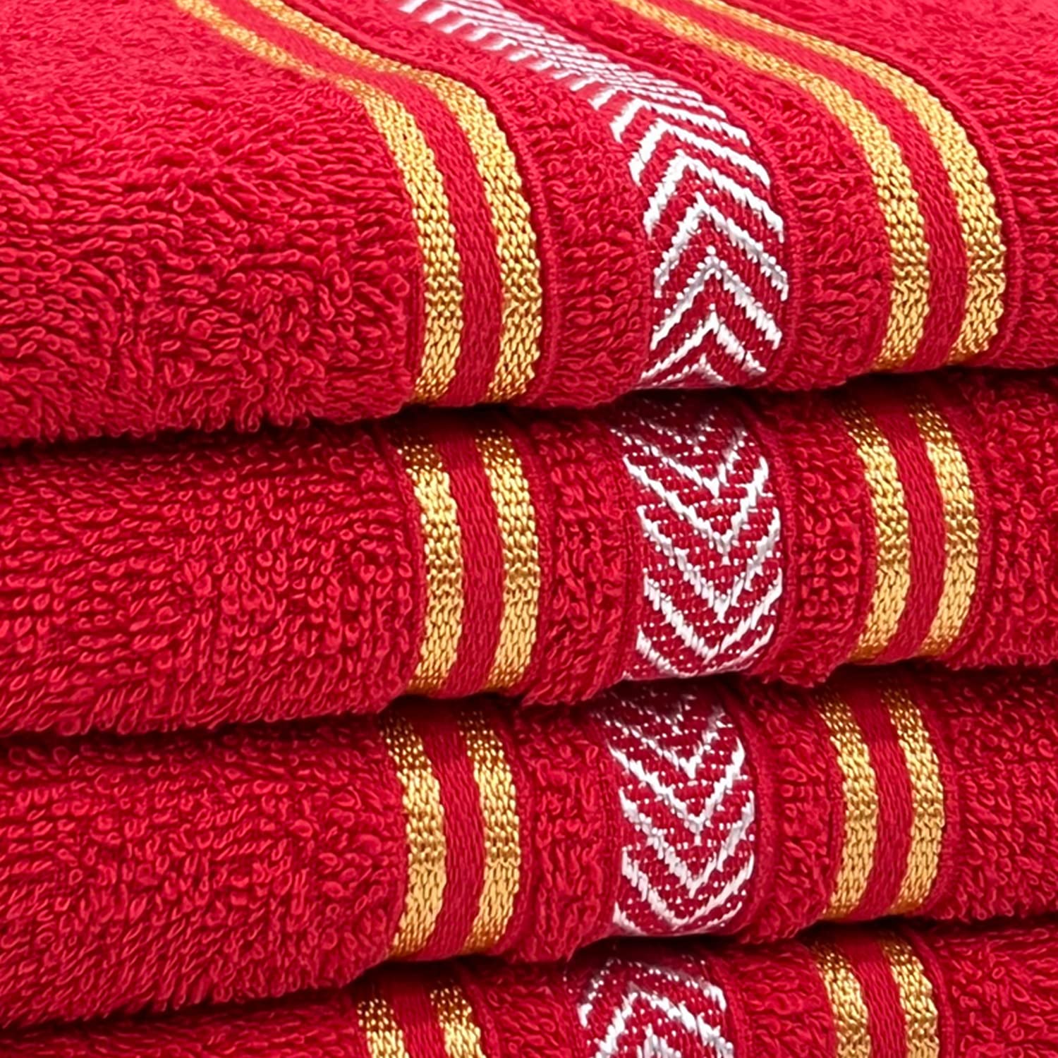 Stamio Cotton Hand Towel 390 Gsm | For Men, Women, Home Use, Gym, Wash Basin, Kitchen | Soft Absorbent Quick Dry Small Size Towels (Red) -Set Of 6