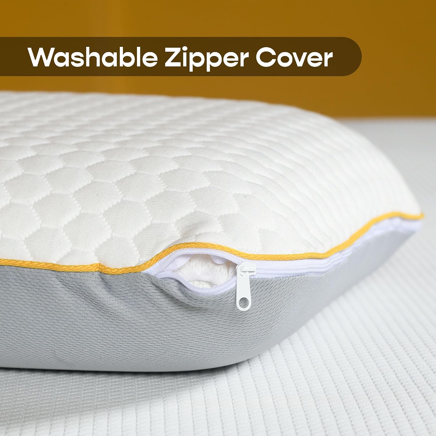 Soft Pillow, Prefect For All Sleepers, White, Standard Size - 25 X 16 Inches | Medium Soft With Bamboo Fabric Zipper Cover, Bed Pillow | Soft White Pillow - Pack Of 1