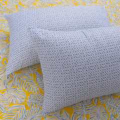 Yellow & Grey King Size Bedsheet With 2 Pillow Covers - 108 X 108 Inches | Cotton Bed Sheets Are Easy To Wash And Maintain At Home