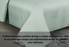 Luxurious Bedsheet For Double Bed With 2 Pillow Cover + 2 Cushion Cover - 90 X 100 Inches, Pista Green | All Weather 5 Pcs Glace Cotton Ultrasonic TC - 280