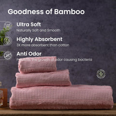 Mush Bamboo Bath Towel 690 Gsm | Towel For Women & Men 2 Hand Towel, 2 Face Towel, 2 Bath Towel | Skin Friendly Fabric House Warming (Pack Of 6)