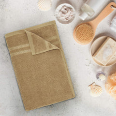 Welhome Quick Dry 100% Cotton Bath Towel 450 Gsm | Soft, Fluffy & Super Absorbent Bath Towel (Tan)