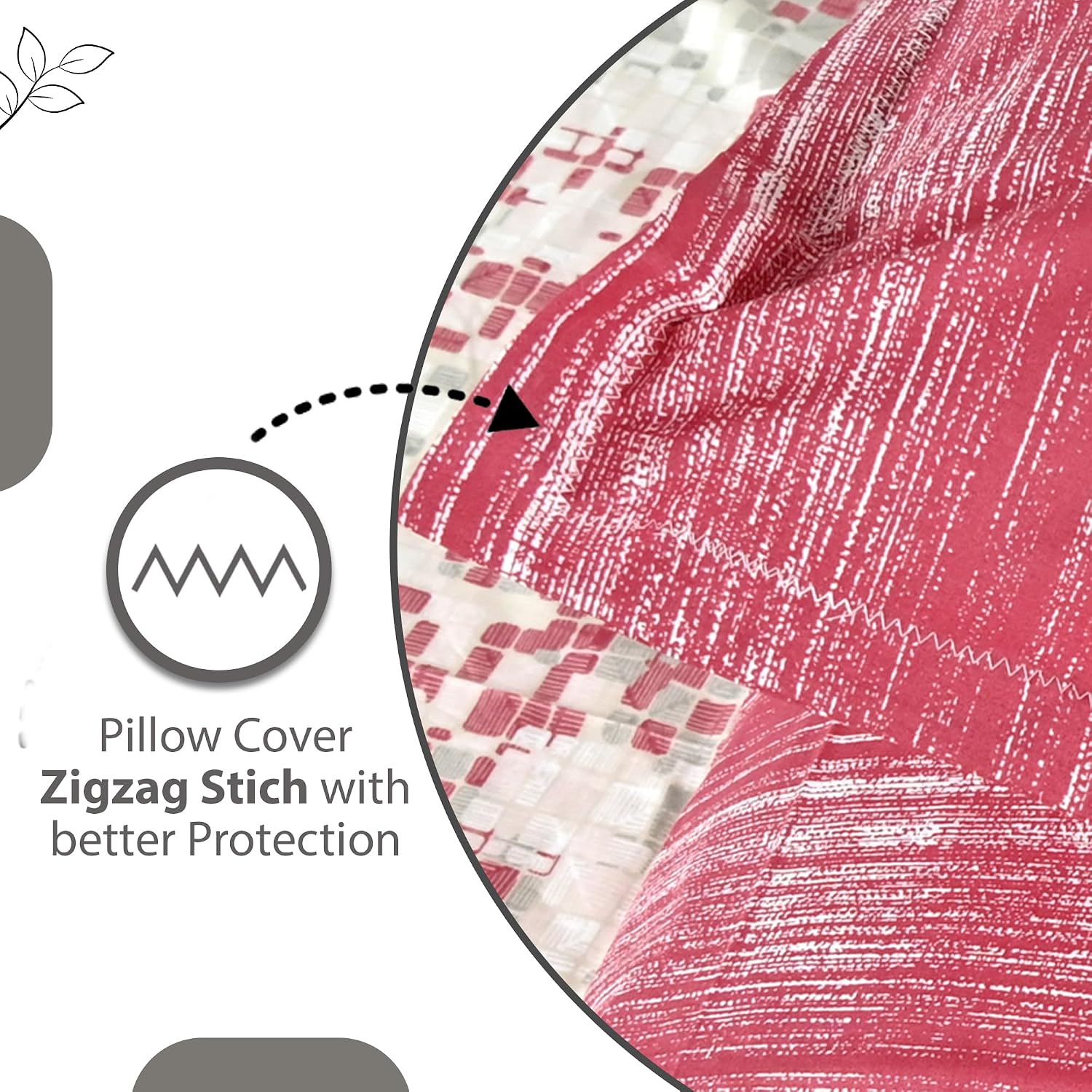 100% Pure Cotton Double Bedsheet For Queen With 2 Pillow Covers - 87 X 100 Inches, Red & Grey | Soft & Durable For Everyday Use & Bedroom - All Season Comfort