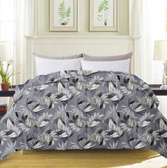 Cotton King Size Double Bedsheet 1 AC Comforter & 2 Pillow Covers | 90 X 100 Inches, Grey & Black - Perfect Gift Set Wedding, Anniversary | 4 Pc Bedding Set