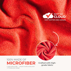 Black Gold The Finer Touch Premium Microfiber Bath Towels 800 Gsm | Lightweight Ultra-Soft Fade Resistant (Red) - 2 Pcs